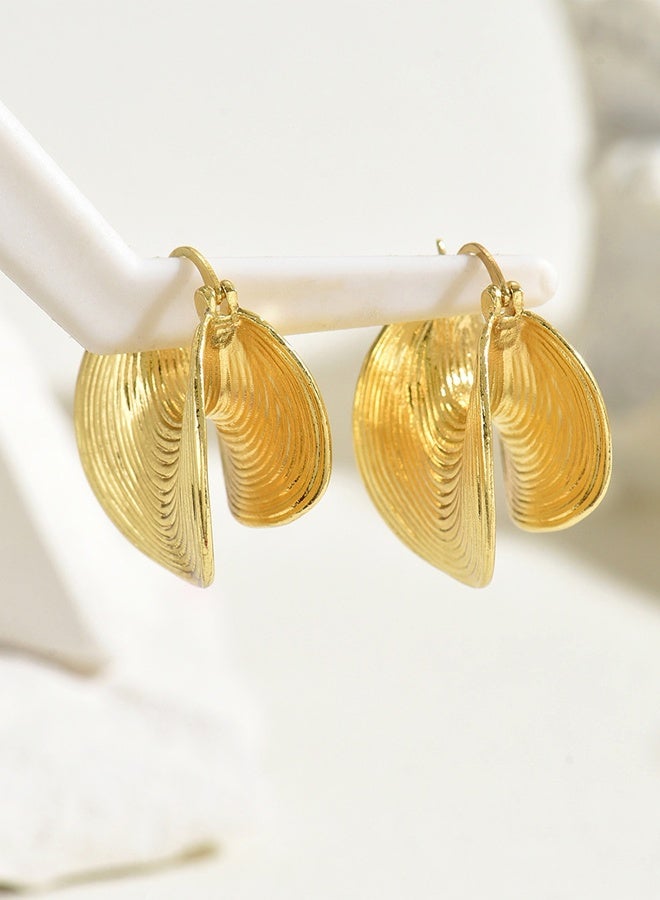 دايفو أقراط حلقية ملتوية للنساء بتصميم طبقات، مجوهرات أنيقة مضادة للحساسية، هدية مثالية لحفلات الزفاف والمناسبات والاستخدام اليومي - Image 2